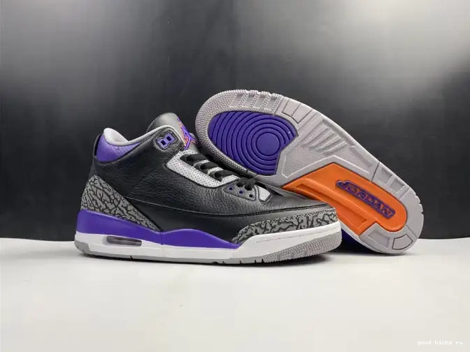 80% Off Sale Black CT8532 Air 3 Court Retro 050 Jordan Purple 0509